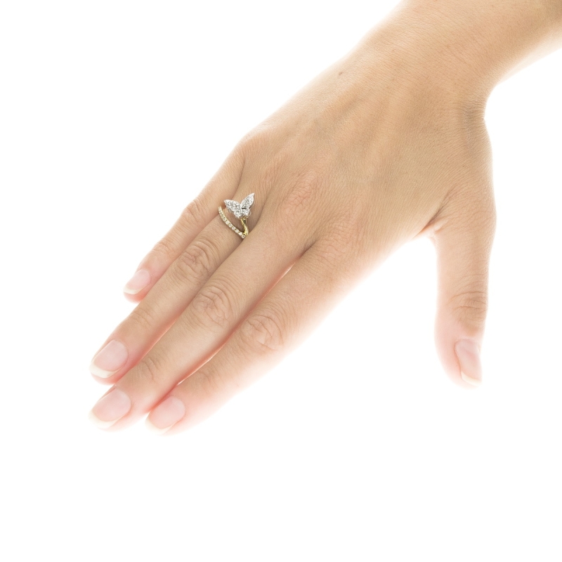 Fiore di pesco farfalla gold18kt