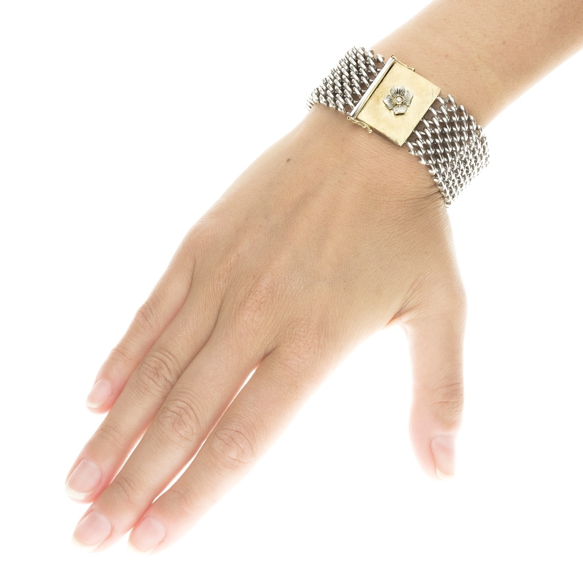 Bracciale medievale grande gold18kt&silver