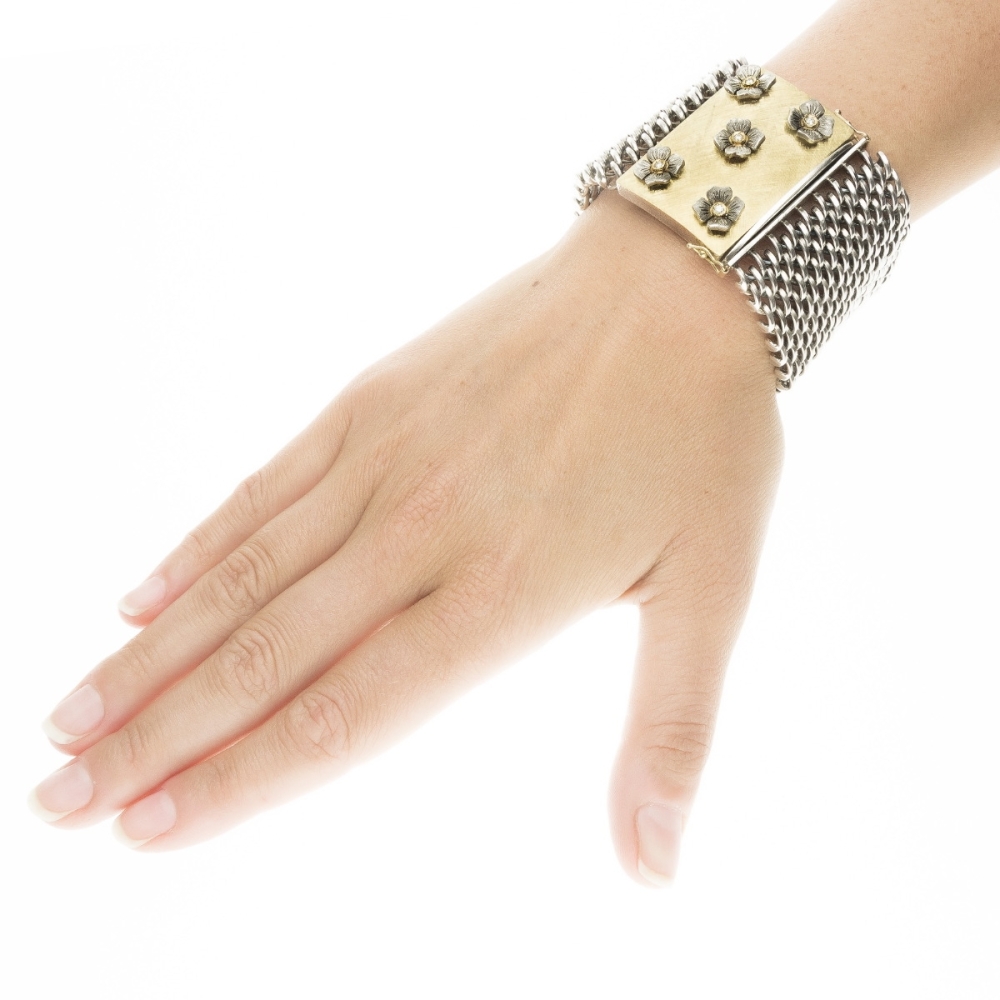 Bracciale medievale grande gold18kt&silver 2