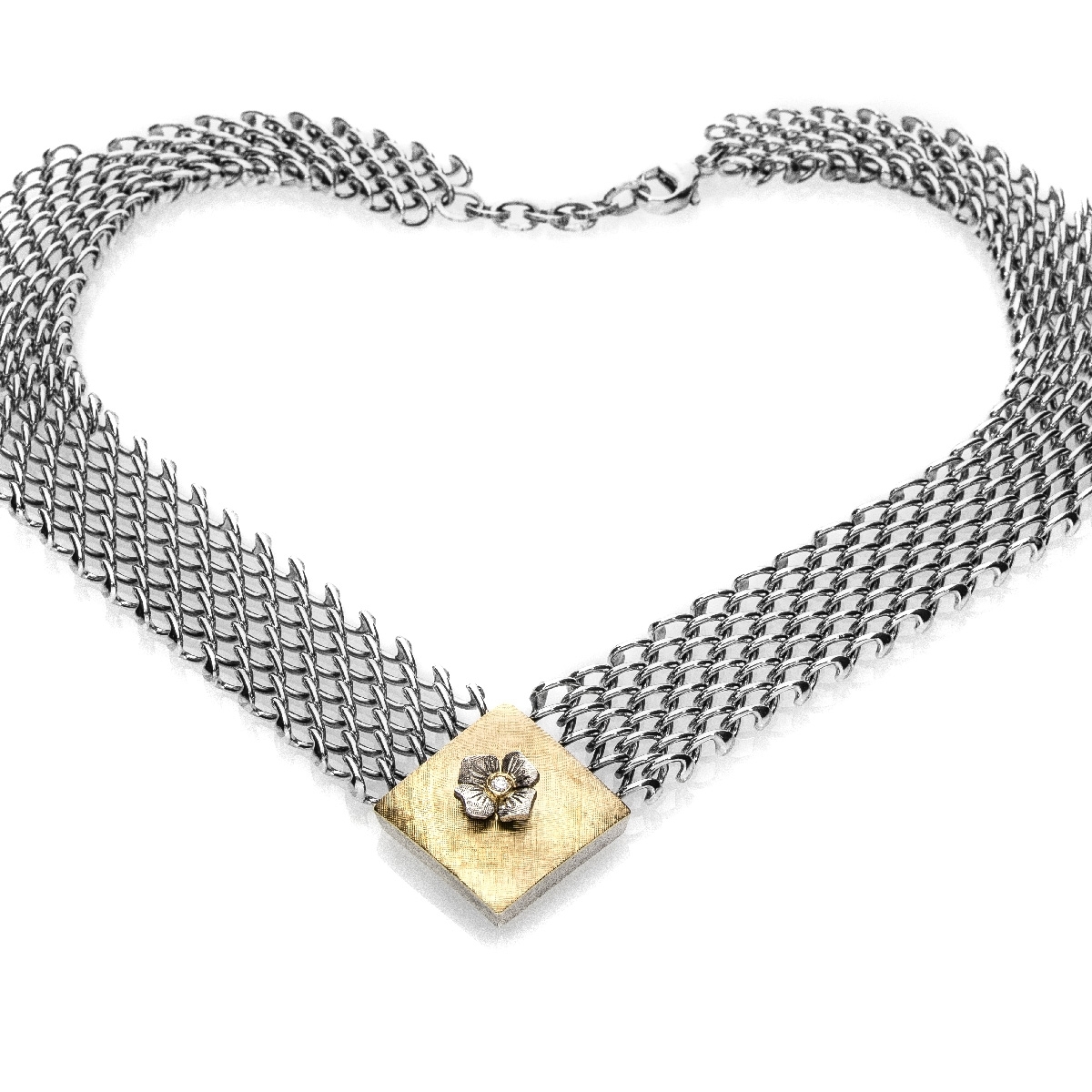 Medievale fiori  piccolo gold18kt&silver