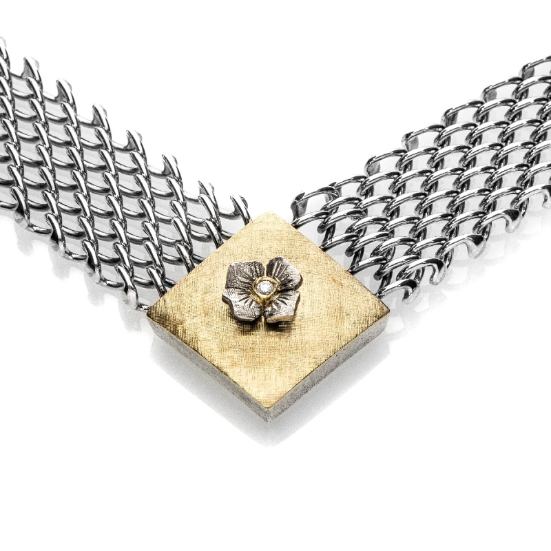 Medievale fiori  piccolo gold18kt&silver