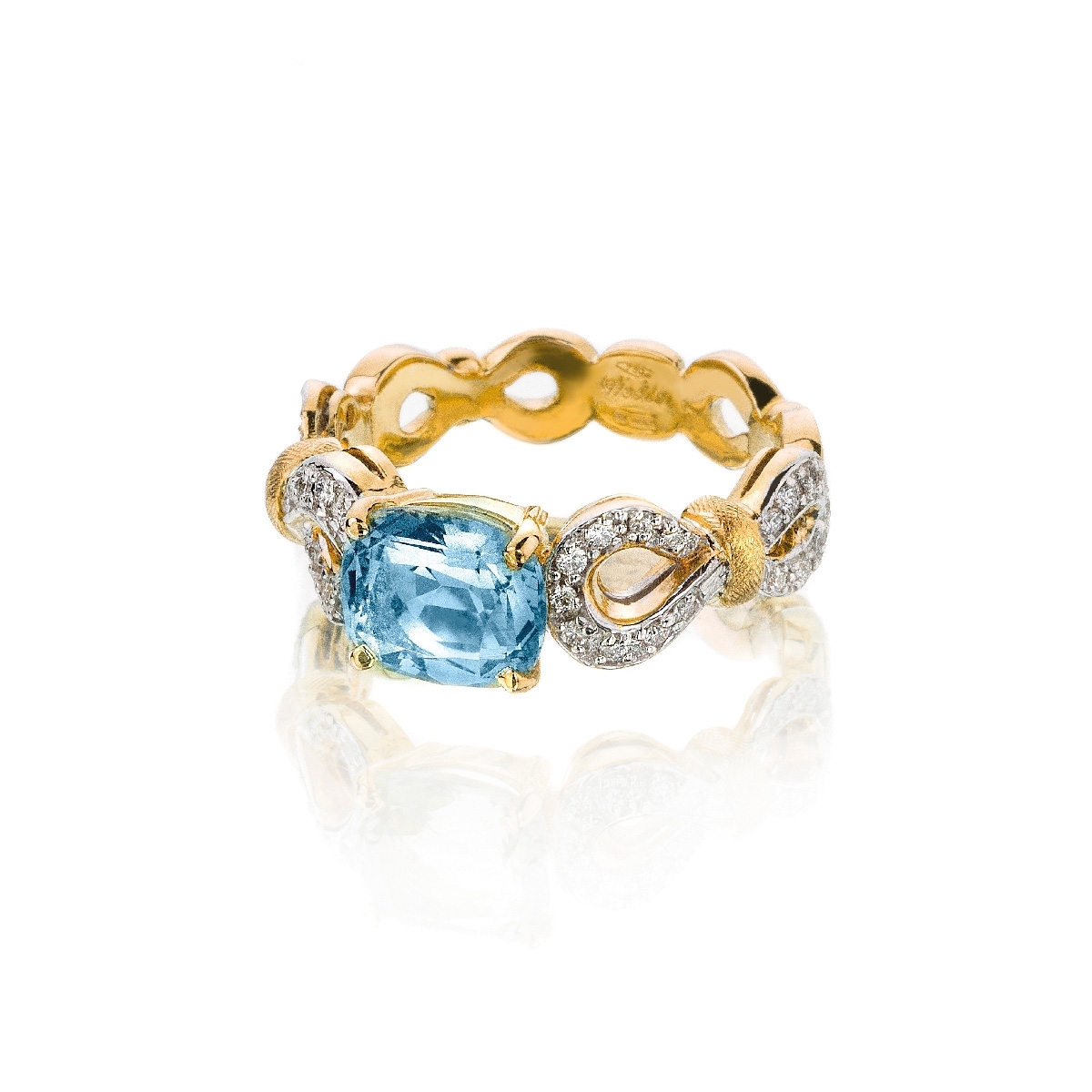 Anello Nodi d'Amore piccolo azzurro