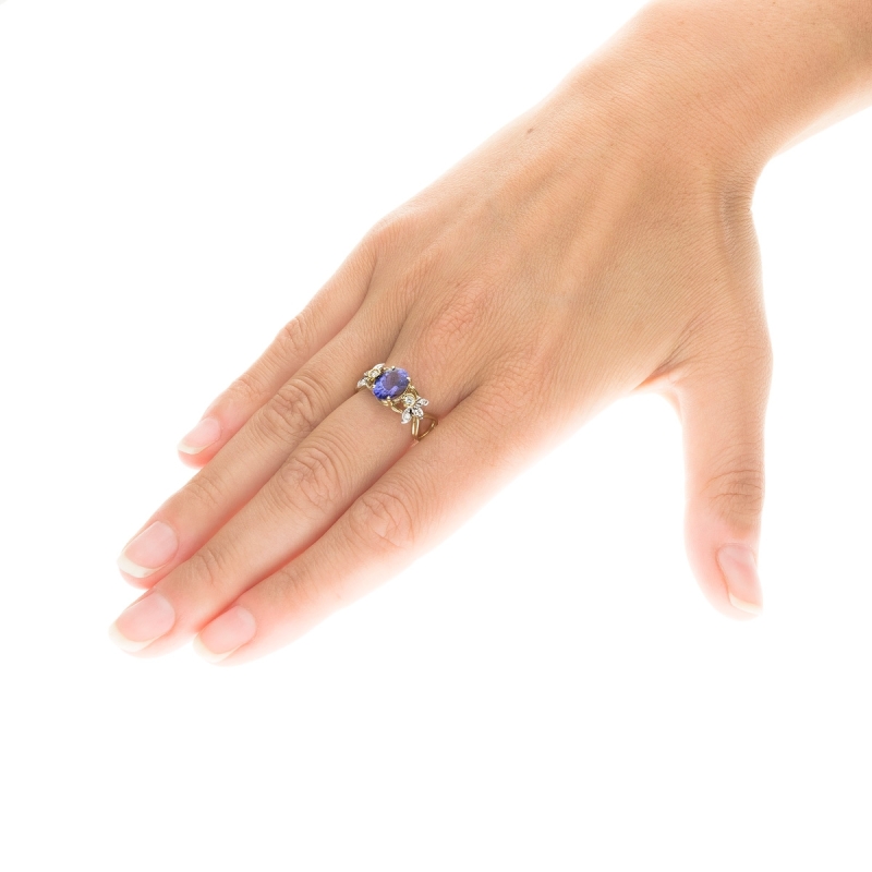 Anello Api foglie con pietra