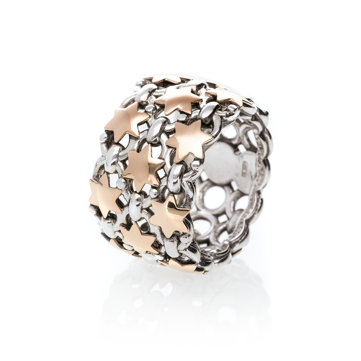 copy of Polvere di stelle band ring gold9kt&silver