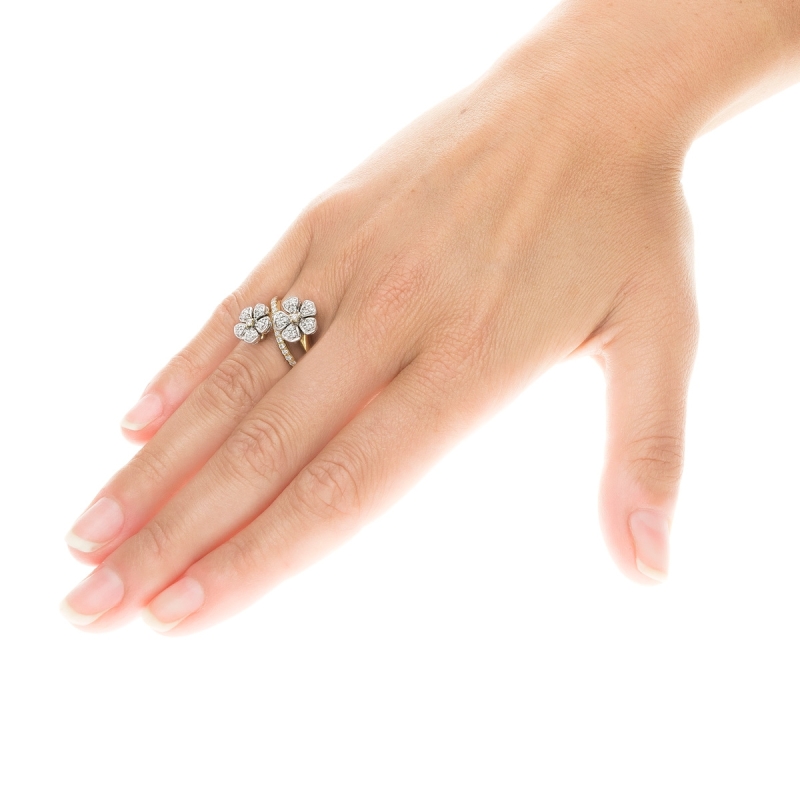 Fiore di pesco fiori due gold18kt