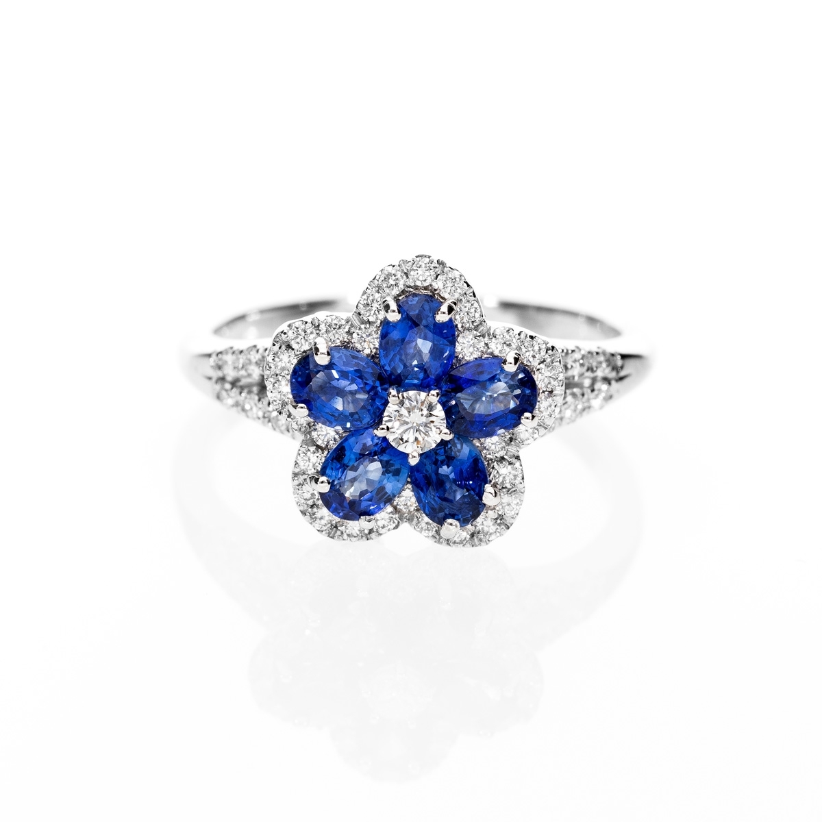 Anello fiore blu