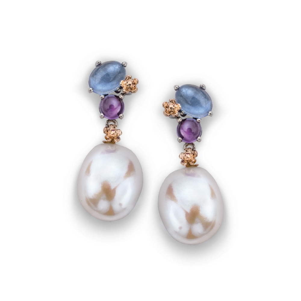 Positano silver and 9kt gold pearls