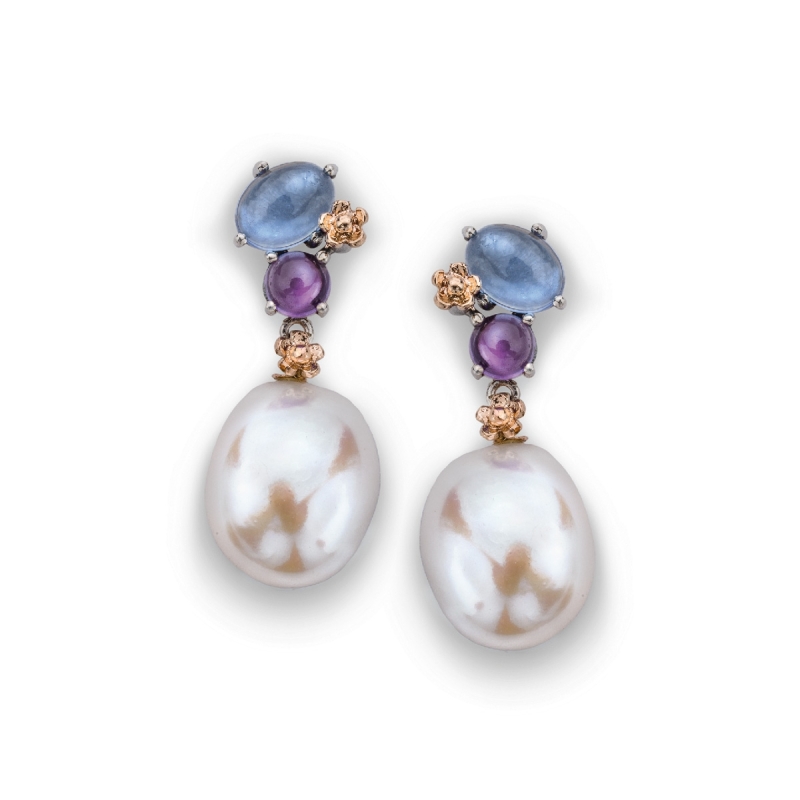 Positano silver and 9kt gold pearls