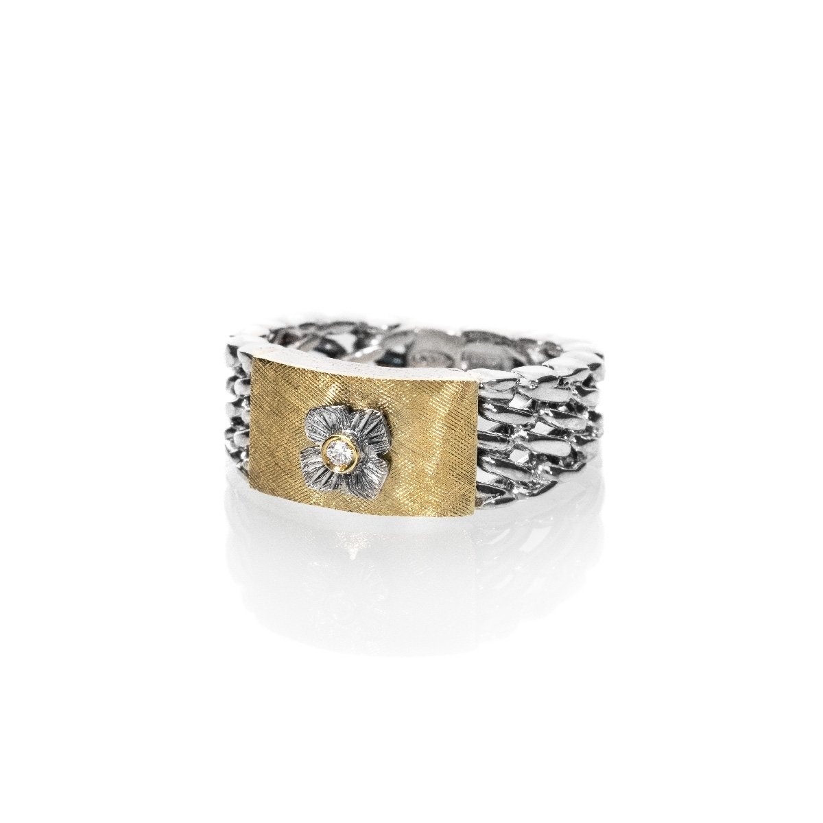 Medievale rettangolo small gold18kt&silver