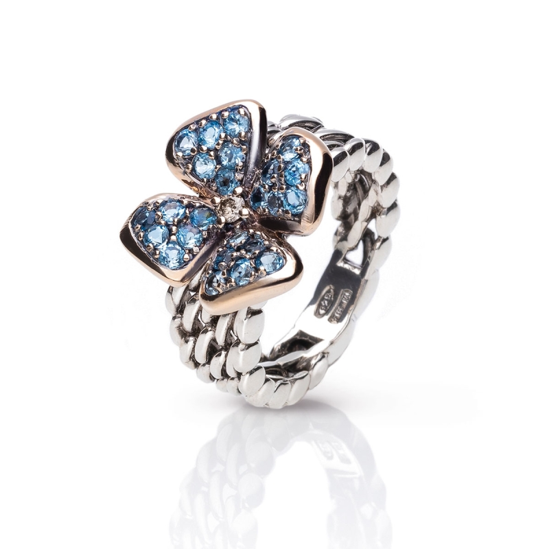 Anello medievale giuggiola azzurro