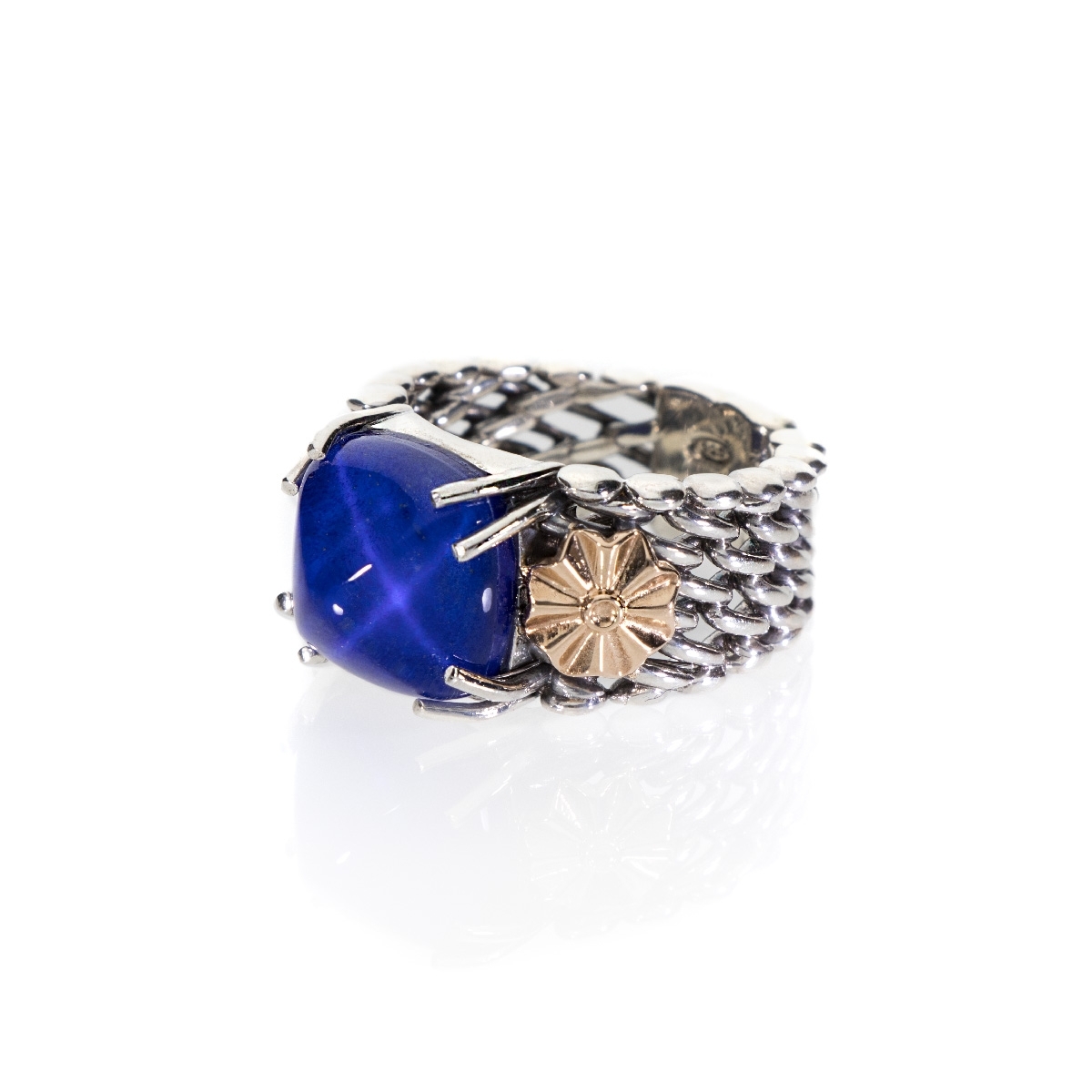 Anello Medievale piramide blu