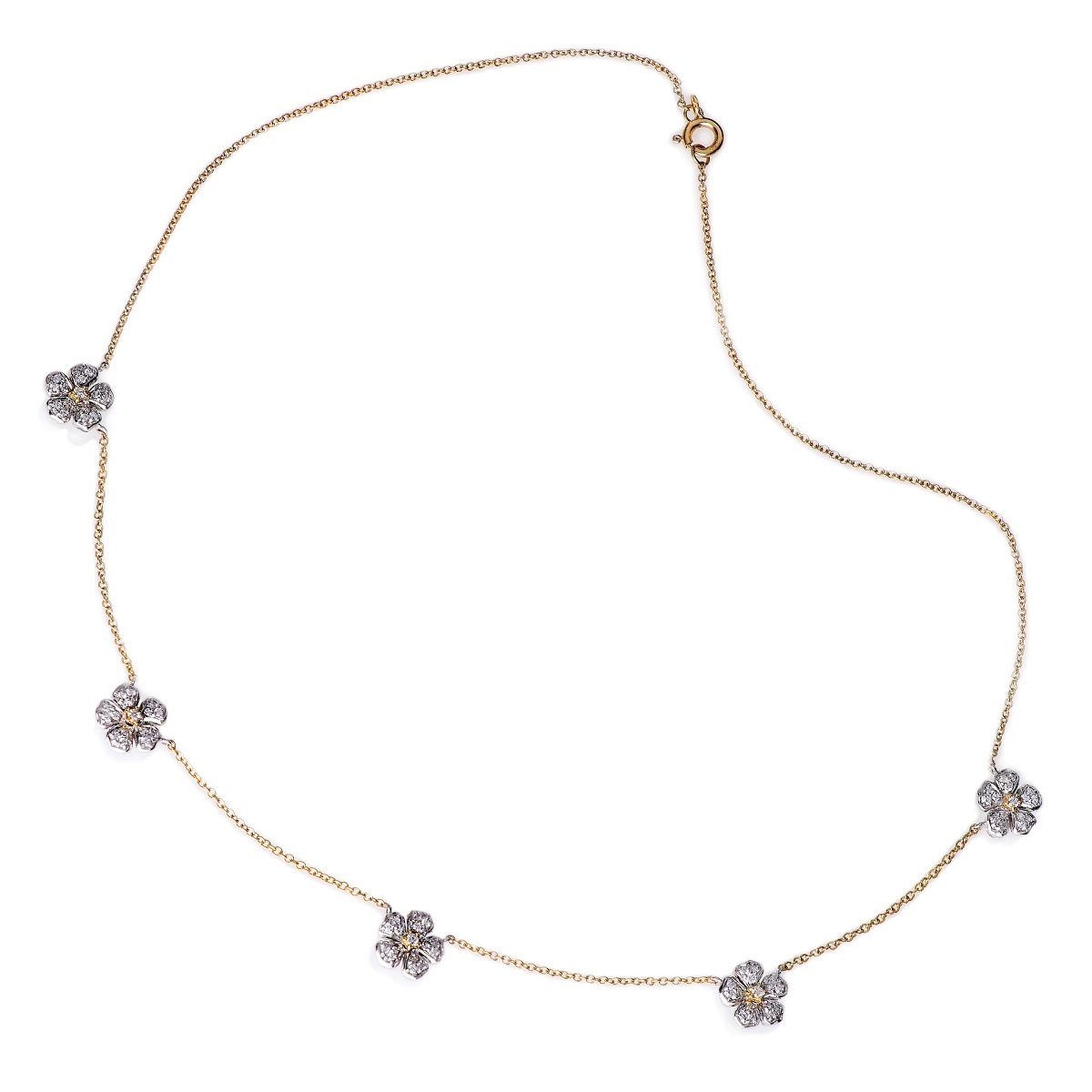 Collana fiori di pesco 5 fiori piccoli