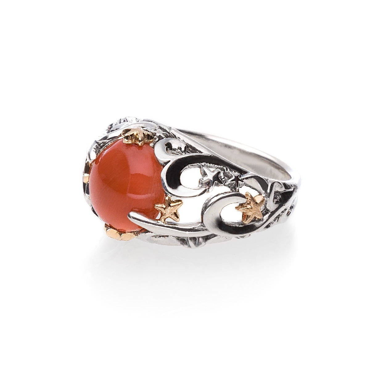 Stardust ring dome with coral