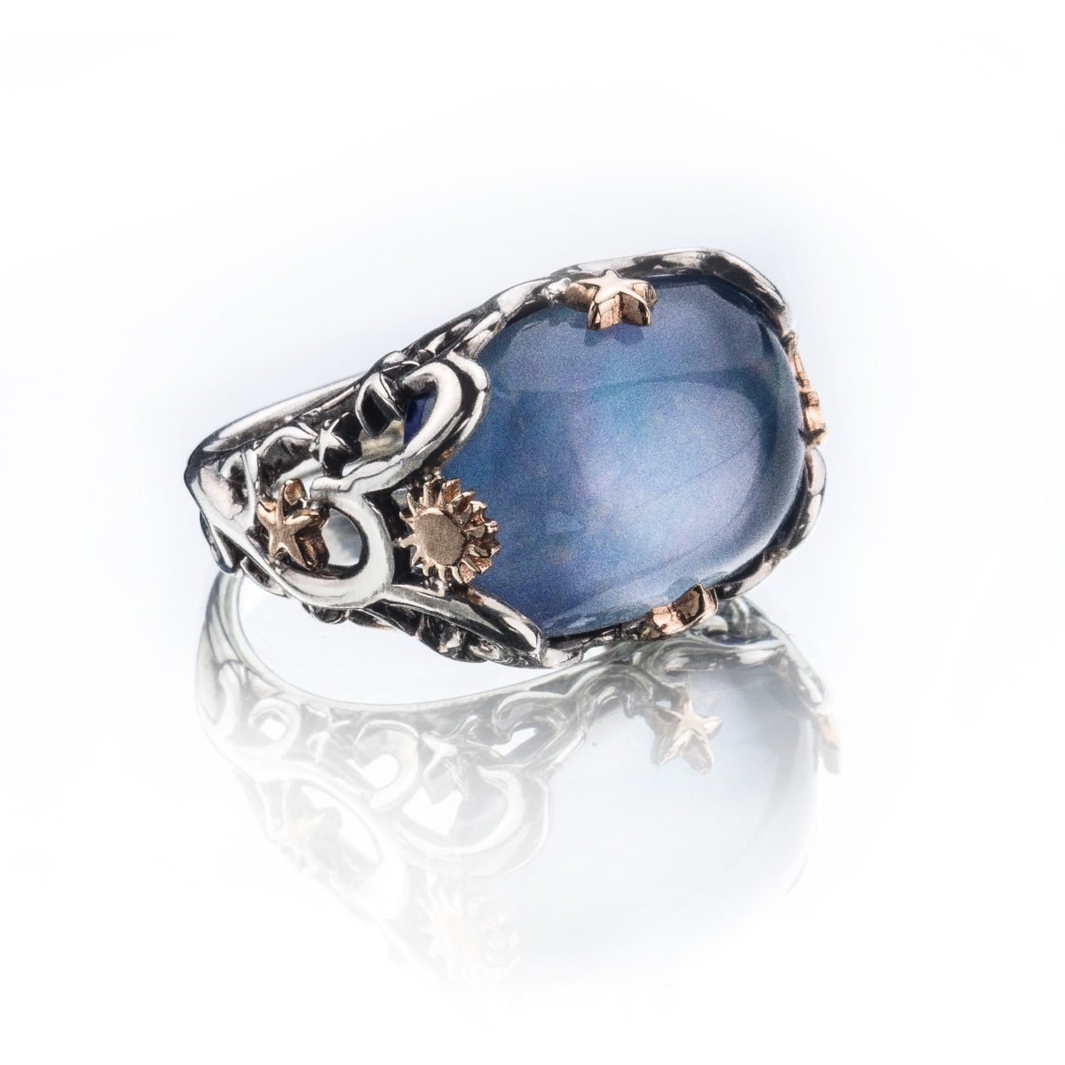 Anello Polvere di Stelle cuscino blu